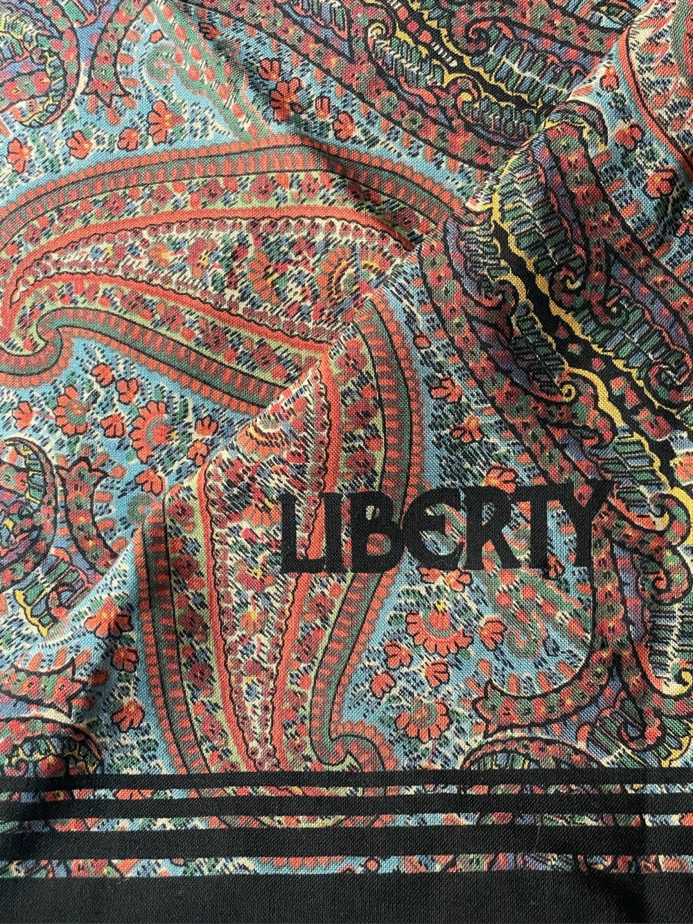 LIBERTY OF LONDON vintage Paisley Floral fine wool wrap Scarf